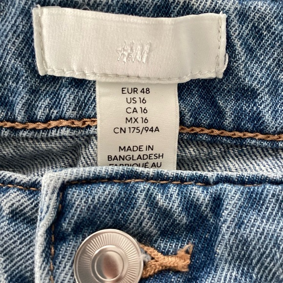 H&M Womens Light Wash High Rise Straight Leg Jeans Size 16 - Picture 7 of 9